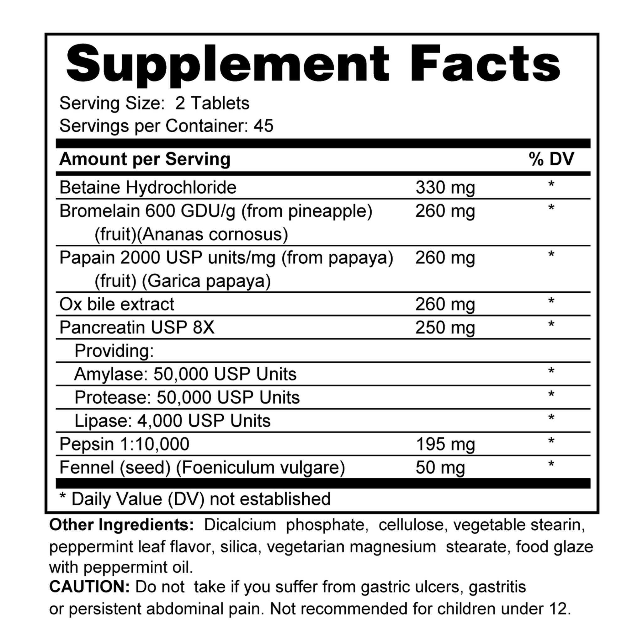 Enzymes Plus HCL & Ox Bile
