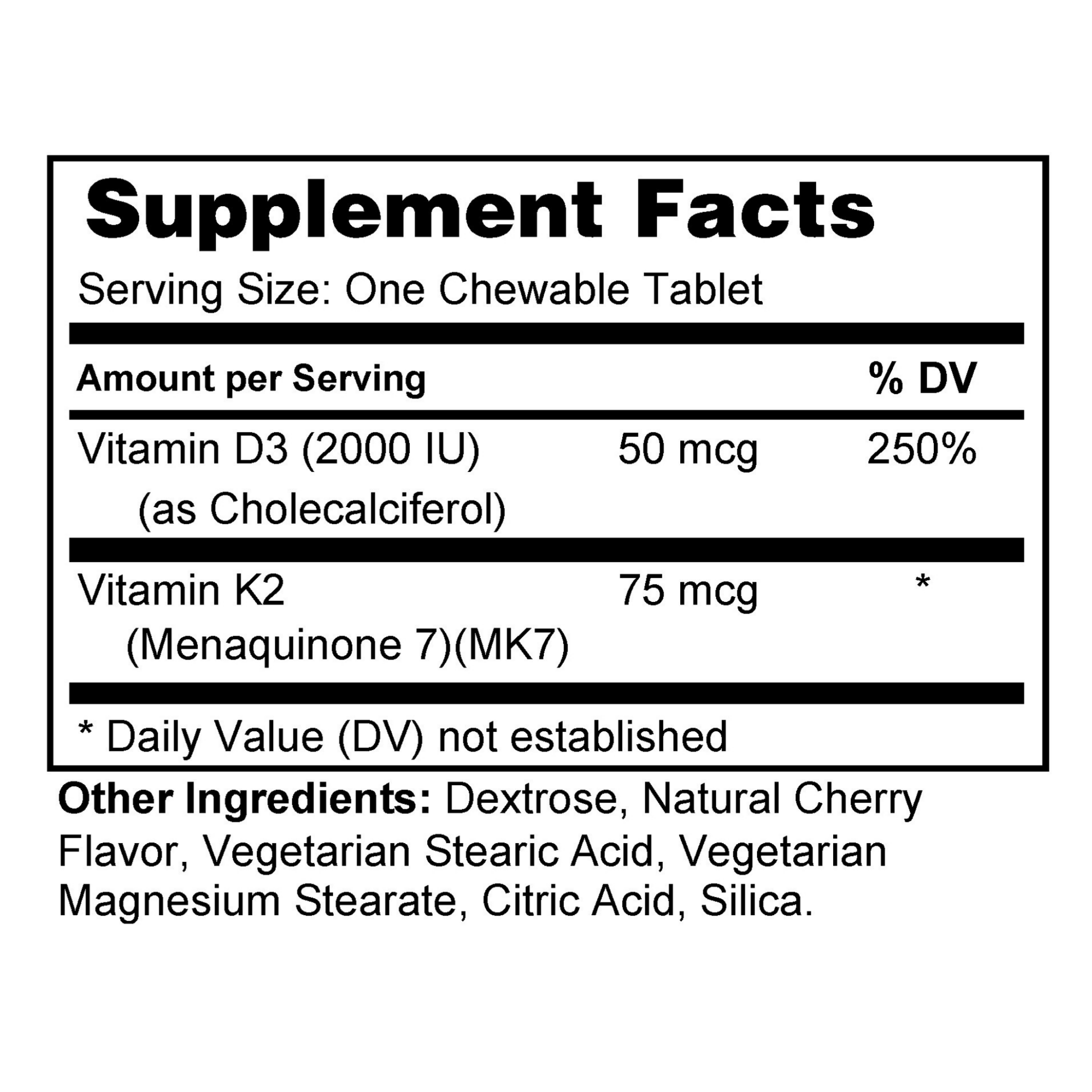 Vitamin D+K2 Chewable (Cherry)